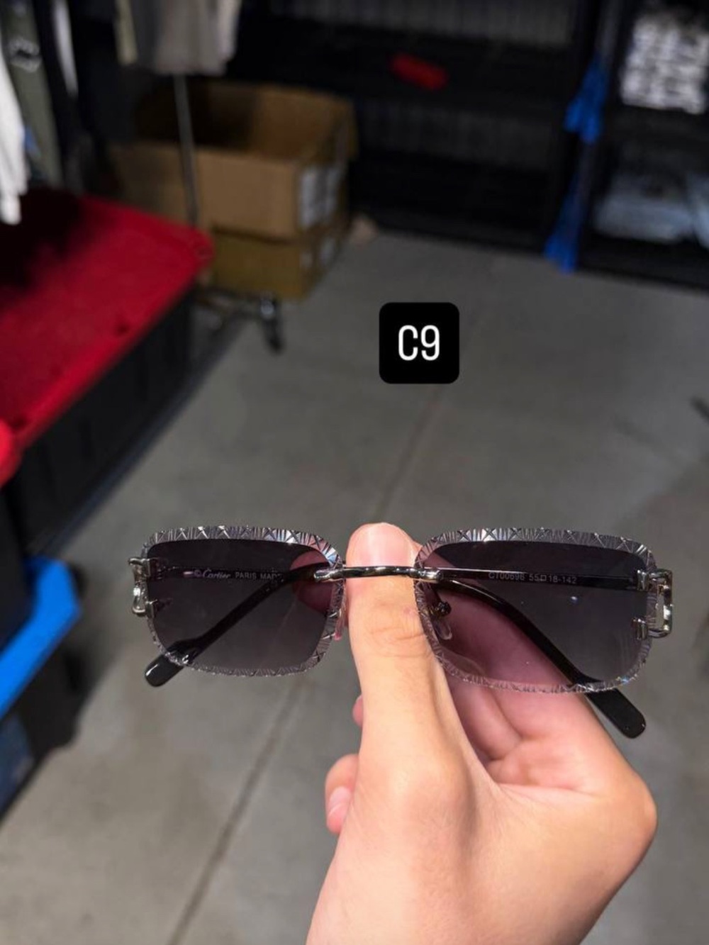 Cartier Men’s Black Sunglasses with Gold Hardware - Picture 5 of 5